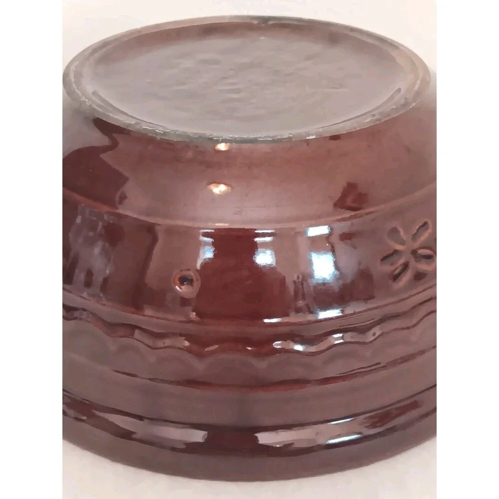 Vintage Marcrest 8 Inch Ribbed Oven Proof Stoneware Mixing Serving Bowl